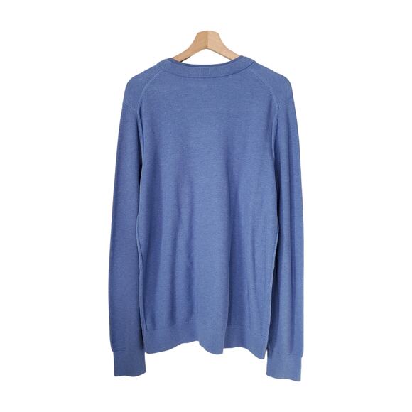 Theory Riland Pique Eco Breach Sweater Crewneck Skyline Melange Blue Size XL - Picture 2 of 8